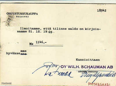 FIRMAKORTTI PIETARSAARI WILH. SCHAUMAN OY