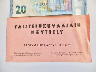 VANHA Pääsylippu Taistelukuvaajain Näyttely 1942 Helsinki