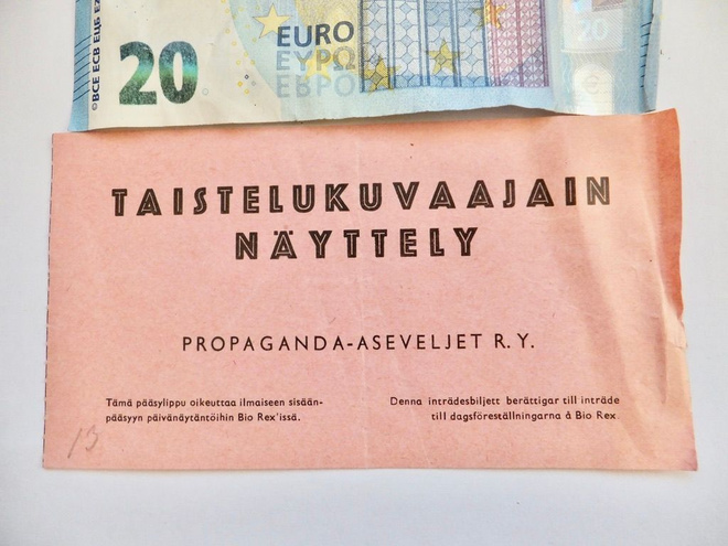 VANHA Pääsylippu Taistelukuvaajain Näyttely 1942 Helsinki