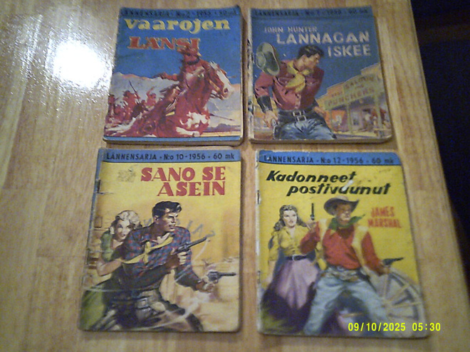 Wanhat Lännensarja-lehdet  v.lta 1956 (4 kpl) (ei sarjis)