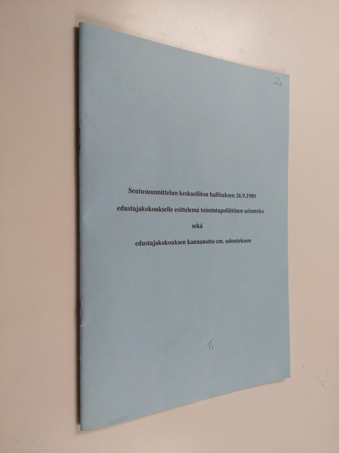 Seutusuunnittelun keskusliiton hallituksen 26.9.1989 edus...
