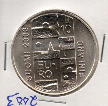 10  Euroa  2003  hopeaa  juhlaraha