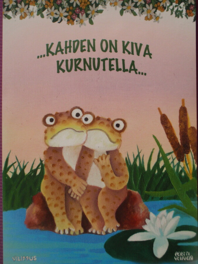 Pertti Ylinen sammakot rinnakkain lammella