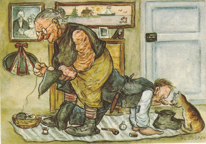 Postikortti, HUUMORIKORTTI, Taiteilija  JAC. EDGREN