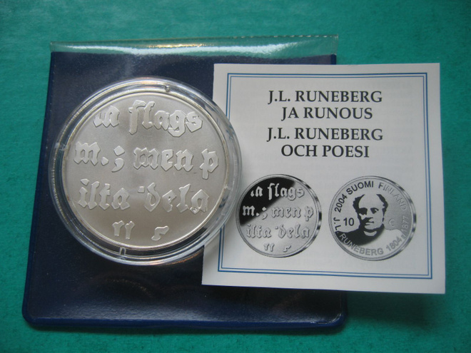 Suomi 10e hopea juhlaraha J.L. Runeberg - 2004