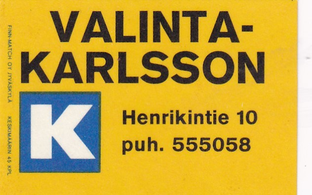 Valinta - Karlsson , Henrikintie 10    b584