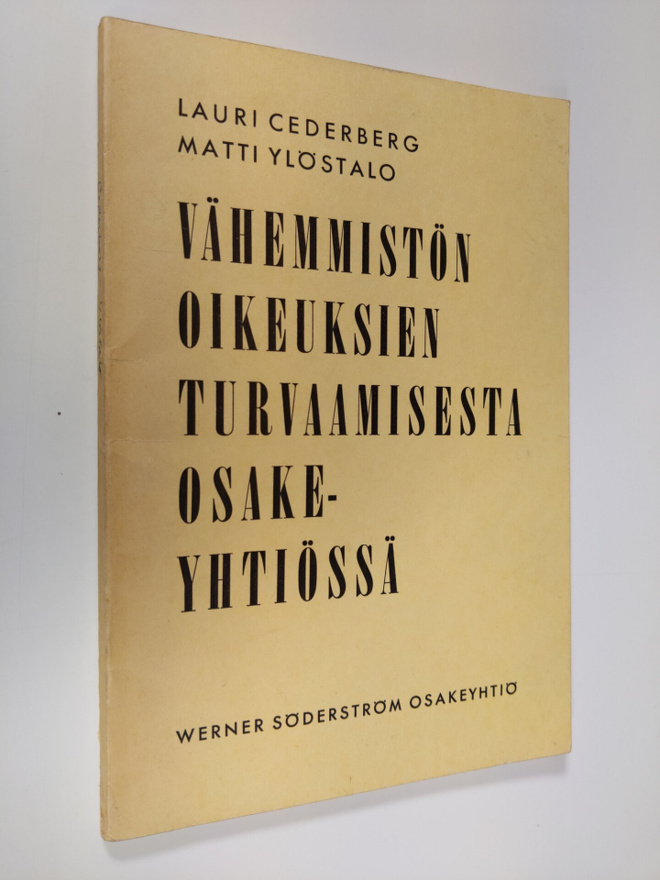 Lauri Cederberg : Vähemmistön oikeuksien turvaamisesta os...