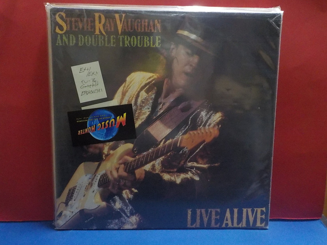 STEVIE RAY VAUGHAN & DOUBLE TROUBLE - LIVE ALIVE EX+ 2 LP
