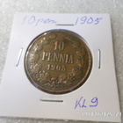 10  penniä  1905  kulkematon  hieman patinoitunut.  kl 9 - pikkukuva 5