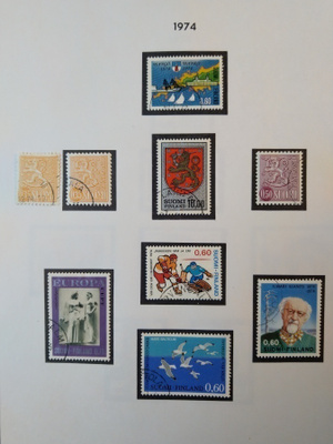 1974 Suomi postimerkki 9 kpl