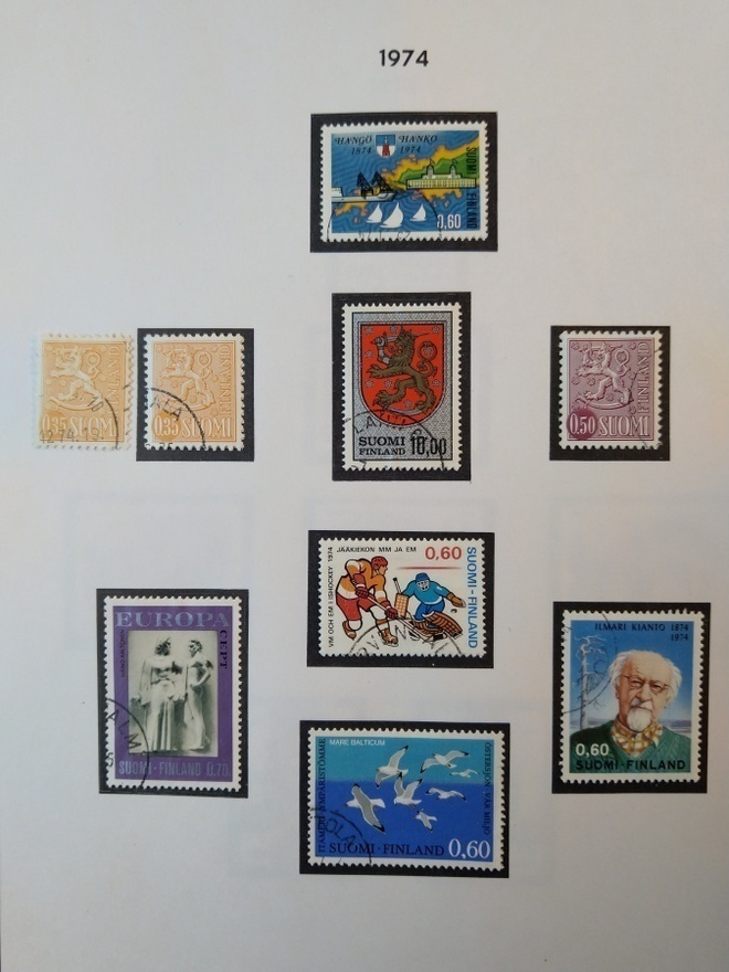 1974 Suomi postimerkki 9 kpl