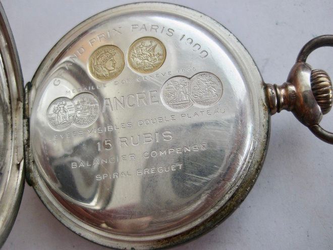 VANHA Kello Zenith Grand Prix Paris 1900 Hopeaa UPEA SIISTI