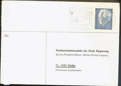 BRD Mi 543 kirje Liechtensteiniin