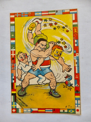 VANHA Postikortti Tilgmann Olympia 1952 Helsinki Paini KOMEA