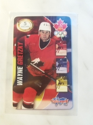 1998 Team Canada Olympic Five Dollar Phone Card Gretzky