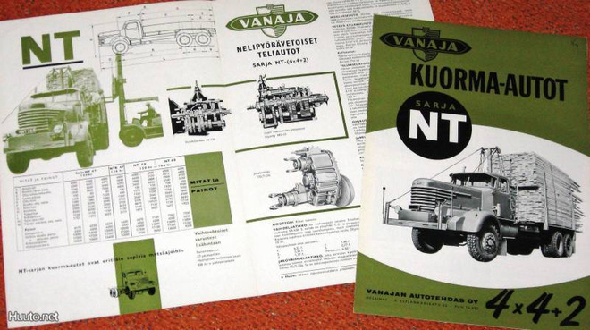 1960 (noin) Vanaja NT 4x4+2 esite - KUIN UUSI - kuorma-auto