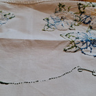 Kirjailtu, vanha orvokkiliina 45 x 63cm - pikkukuva 4