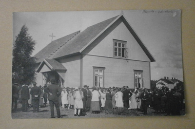 Kemiö, rukoushuone, paljon väkeä, vkpk, p. 1926, numeroleima