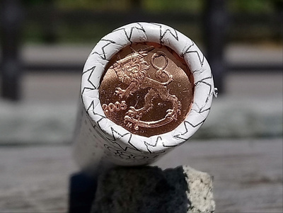 1 Cent Vuodelta 2005. Leijonalla. Pätkän paino -116g