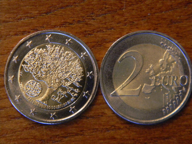Portugali unc 2007 2 euro juhlaraha "EU:n puheenjohtajuus"