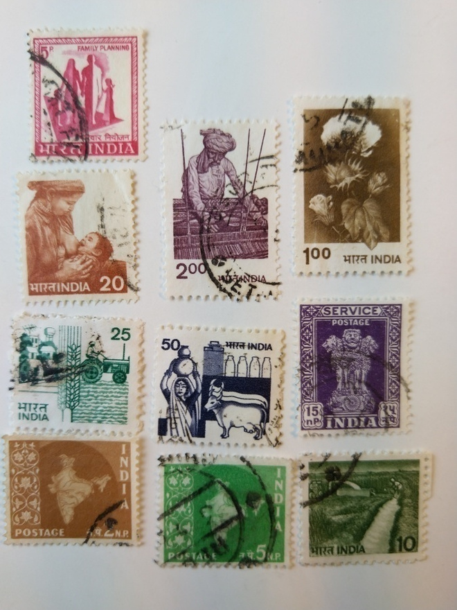 Postimerkki Intia 10 erilaista