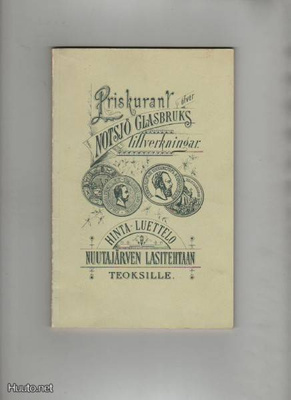 Hintaluettelo Nuutajärven lasitehtaan teoksille, nid,np(1882