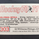 1970-71 Williams Hockey #303 Veli-Pekka Ketola - pikkukuva 2