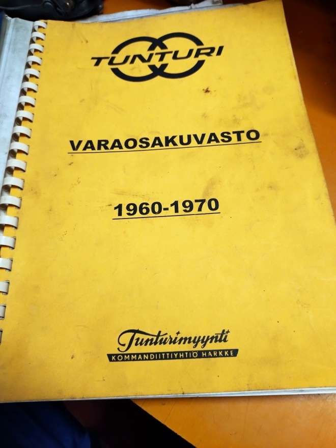 Tunturi varaosaluettelo 1960 - 1970 paperiversio