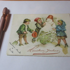 Lumiukko koristekortti n 1900 - pikkukuva 1