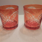 2 x Kristallihiottu perhonen lasi , oranssilasi - pikkukuva 2