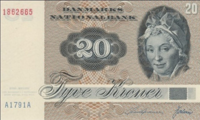 (B0036) DEMARK, 1979. 20 Kroner. P-49a. UNC
