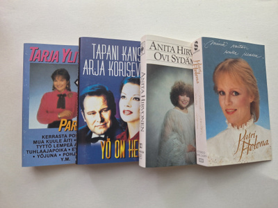4 x c-kasetin kansipaperit Tarja, Arja, Anita, Katri-Helena