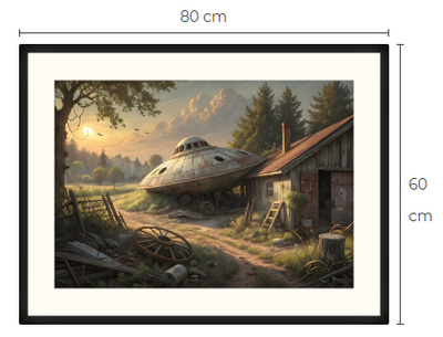 Uusi UFO Sci-Fi Science Fiction taulu 60 cm x 80 cm