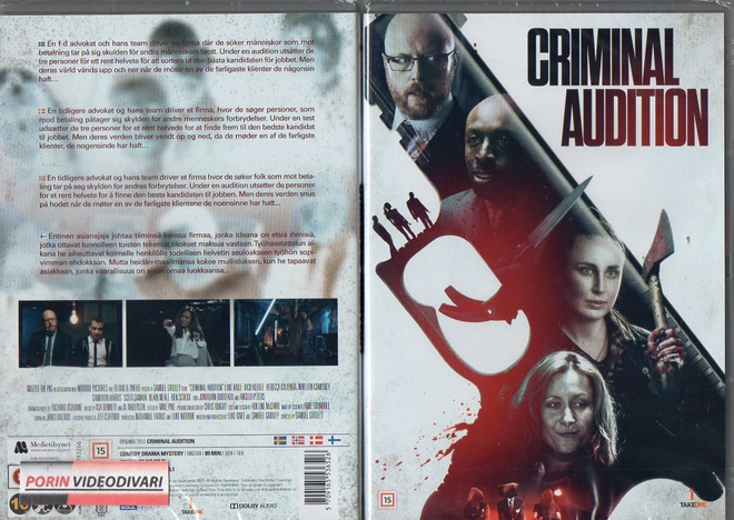 criminal audition	(52 971)	UUSI	-FI-	DVD				2019