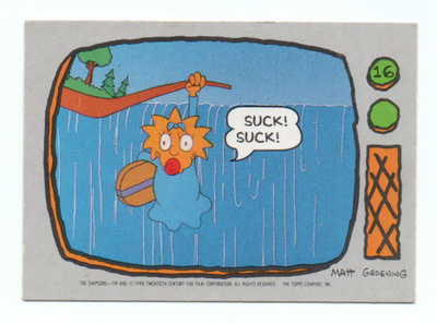Purkkakuva SIMPSONS n:o 16 1990
