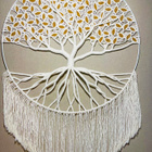 Iso Elämänpuu makramee - Valkoinen/kulta - 60 cm x 83 cm - pikkukuva 2