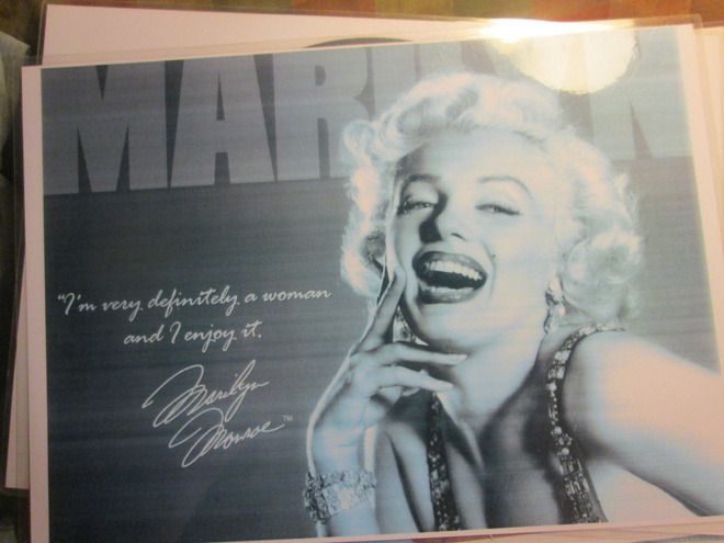 Laminoitu painokuva Marilyn Monroe. A4