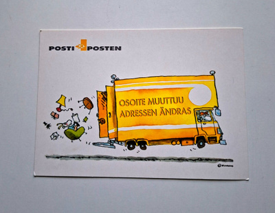 "Osoite muuttuu"-KULKEMATON POSTIKORTTI