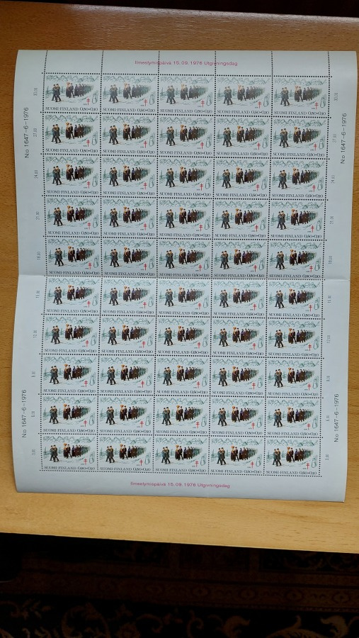 1976 Tuberkuloosi ( TUB ) 0,50+0,10 mk arkki **