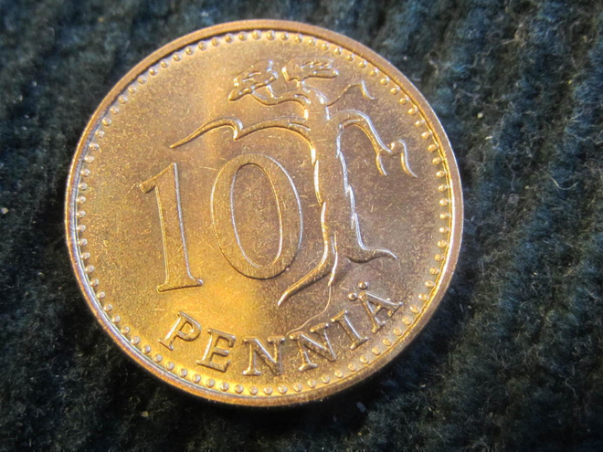 10 penniä 1973