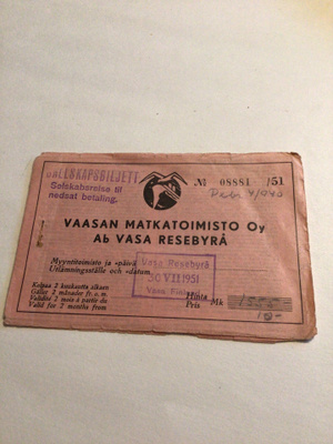 Vaasan matkatoimisto 1951