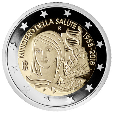 ** ITALIA 2€ 2018 Ministero Della Salute pillerissä **