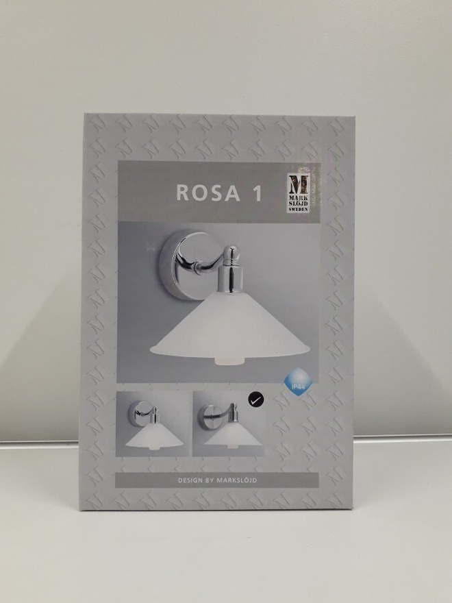 Seinävalaisin Rosa 1, 1lmp (brus.stl, opal, MarkSlöjd, uusi)