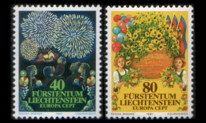 Liechtenstein 764-5 ** Europa kansanperinne (1981)