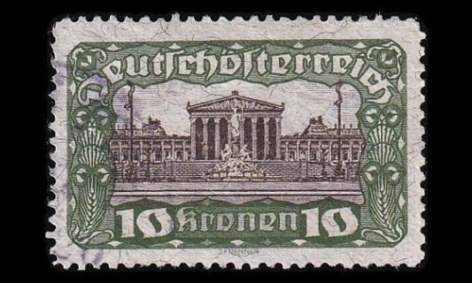 Itävalta 290A o Parlamenttirakennus 10 Kr (12½) (1919)