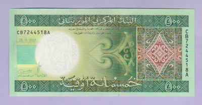 Mauritania 500 Ouguiya v.2013 UNC P-18