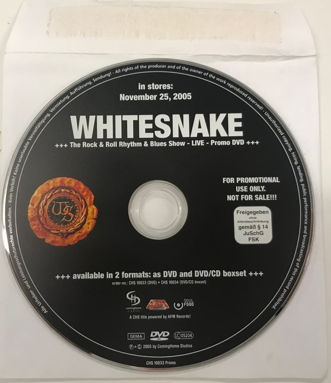 DVD PROMO Whitesnake - The Rock & Roll Rhythm & Blues Show