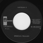 SPEDE & G. PULA- AHO : Ajatelmia 1 & 2 * FIN 1971 - pikkukuva 2