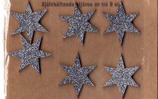 TARRA 9 KPL PUUTÄHTI GLITTER HOPEA