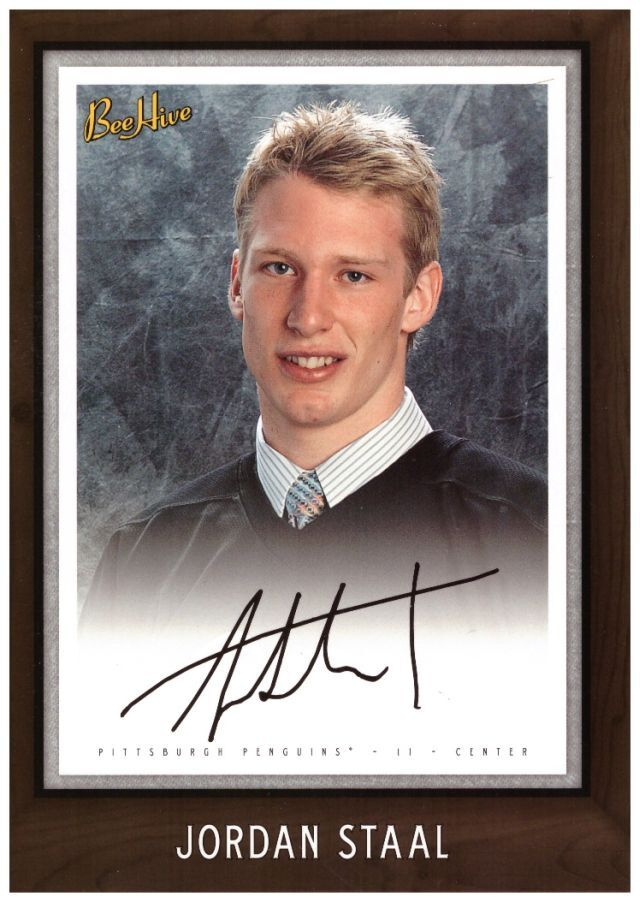 JORDAN STAAL Penguins, 06-07 Beehive Dark Wood 5 x 7 #146
